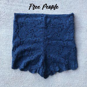 Free People Crochet Lace Woman's Shorts / Navy Blue